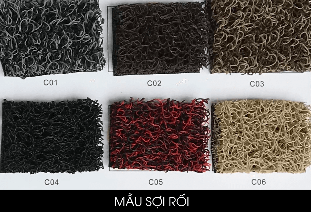 Một số mẫu chất liệu của thảm lót sàn KenAuto